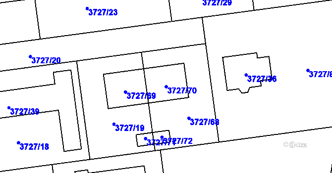 Parcela st. 3727/70 v KÚ Místek, Katastrální mapa