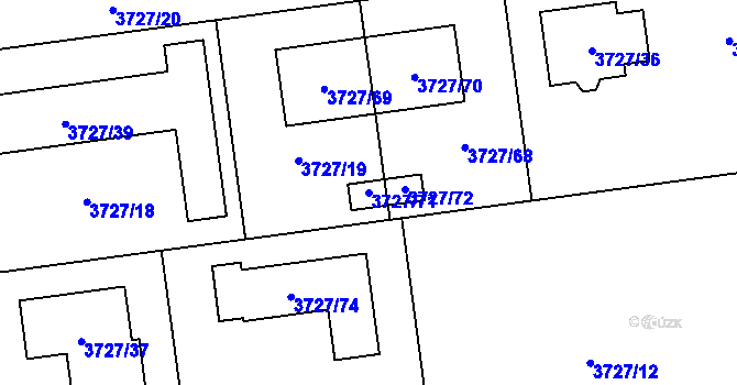 Parcela st. 3727/71 v KÚ Místek, Katastrální mapa