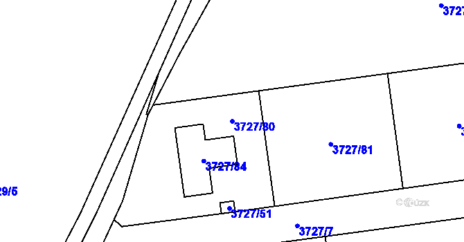 Parcela st. 3727/80 v KÚ Místek, Katastrální mapa