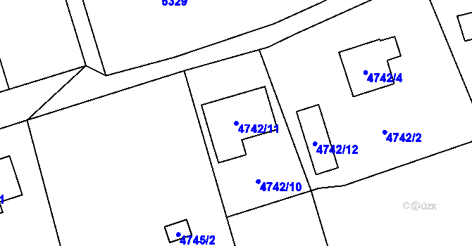 Parcela st. 4742/11 v KÚ Místek, Katastrální mapa