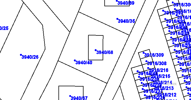 Parcela st. 3940/68 v KÚ Místek, Katastrální mapa