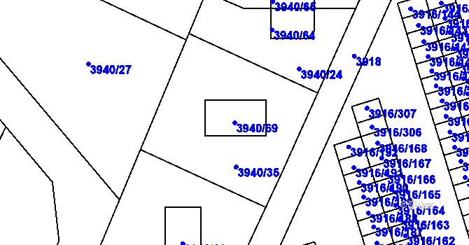 Parcela st. 3940/69 v KÚ Místek, Katastrální mapa