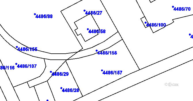 Parcela st. 4486/156 v KÚ Místek, Katastrální mapa
