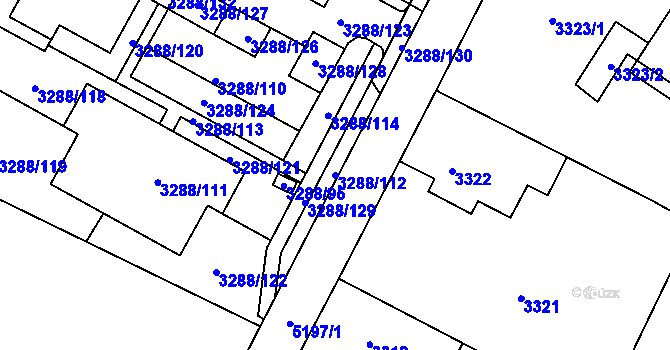 Parcela st. 3288/112 v KÚ Místek, Katastrální mapa