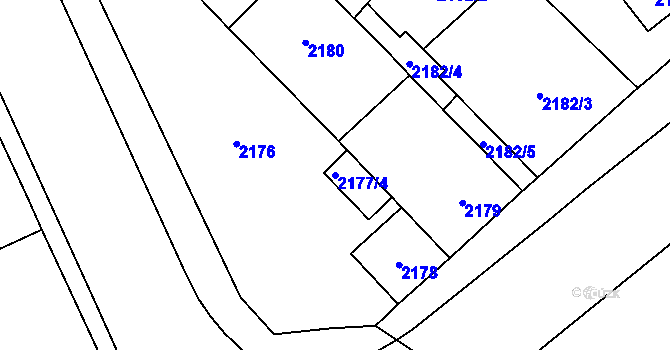 Parcela st. 2177/4 v KÚ Místek, Katastrální mapa