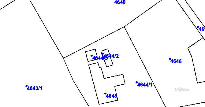 Parcela st. 4644/2 v KÚ Místek, Katastrální mapa