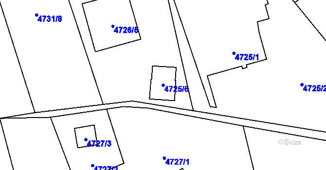 Parcela st. 4725/6 v KÚ Místek, Katastrální mapa