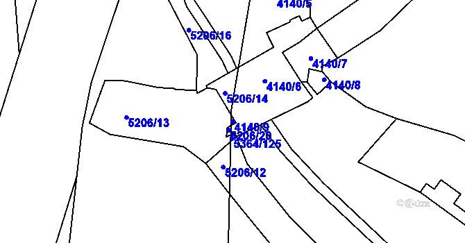 Parcela st. 4140/9 v KÚ Místek, Katastrální mapa
