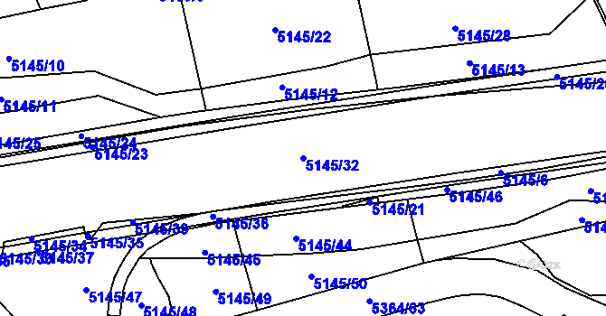 Parcela st. 5145/32 v KÚ Místek, Katastrální mapa
