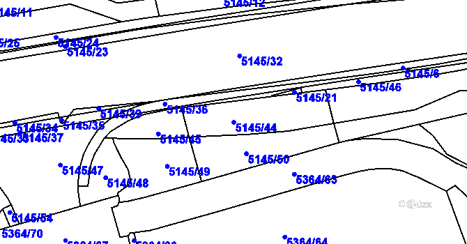 Parcela st. 5145/44 v KÚ Místek, Katastrální mapa