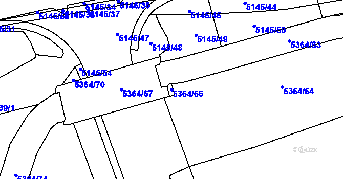 Parcela st. 5364/66 v KÚ Místek, Katastrální mapa