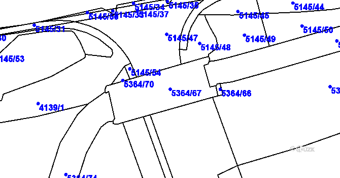 Parcela st. 5364/67 v KÚ Místek, Katastrální mapa