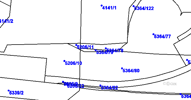 Parcela st. 5364/79 v KÚ Místek, Katastrální mapa