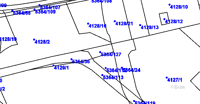 Parcela st. 5364/127 v KÚ Místek, Katastrální mapa