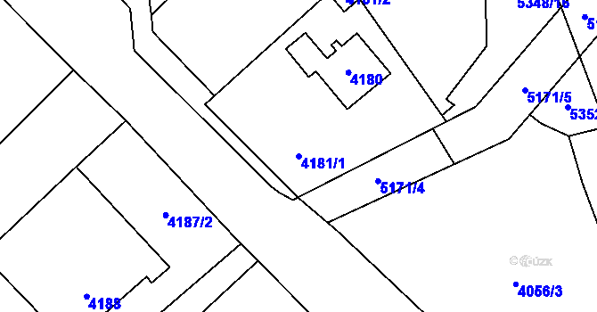 Parcela st. 4181/1 v KÚ Místek, Katastrální mapa