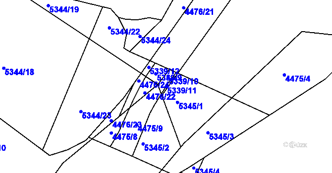 Parcela st. 5339/11 v KÚ Místek, Katastrální mapa