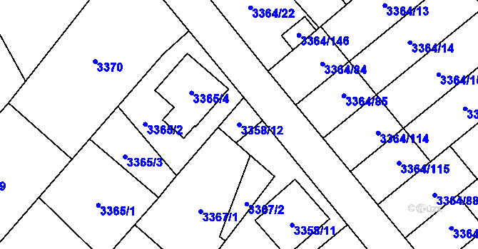 Parcela st. 3358/12 v KÚ Místek, Katastrální mapa