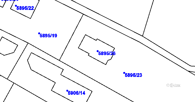Parcela st. 5895/26 v KÚ Frýdek, Katastrální mapa