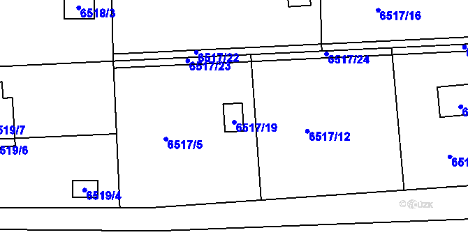 Parcela st. 6517/19 v KÚ Frýdek, Katastrální mapa
