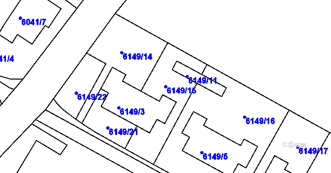 Parcela st. 6149/15 v KÚ Frýdek, Katastrální mapa