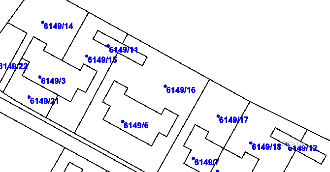 Parcela st. 6149/16 v KÚ Frýdek, Katastrální mapa