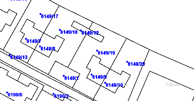 Parcela st. 6149/19 v KÚ Frýdek, Katastrální mapa