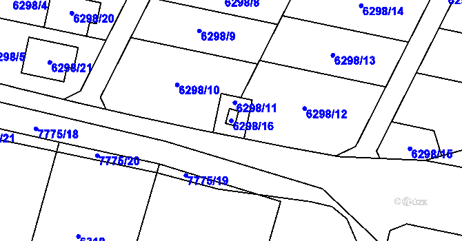 Parcela st. 6298/16 v KÚ Frýdek, Katastrální mapa
