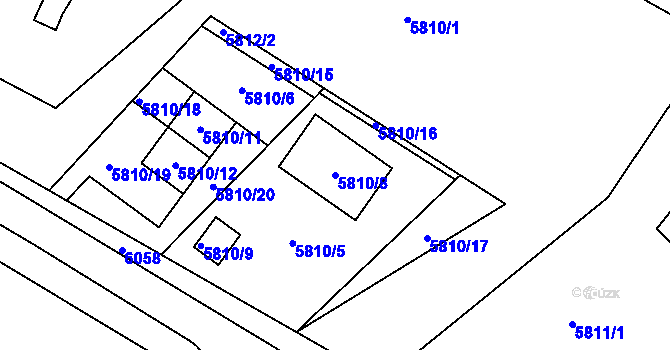 Parcela st. 5810/8 v KÚ Frýdek, Katastrální mapa