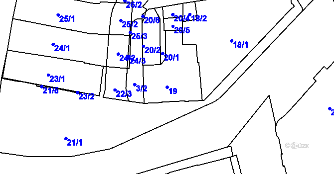 Parcela st. 19 v KÚ Frýdek, Katastrální mapa