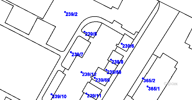 Parcela st. 239/4 v KÚ Frýdek, Katastrální mapa
