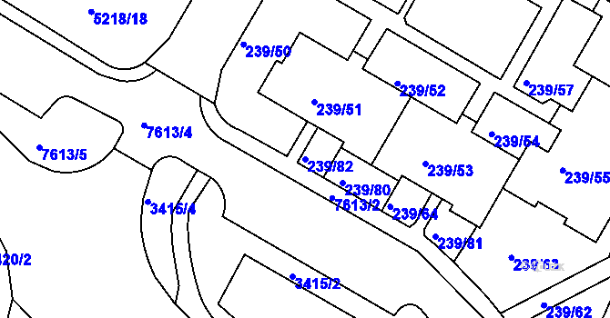 Parcela st. 239/82 v KÚ Frýdek, Katastrální mapa