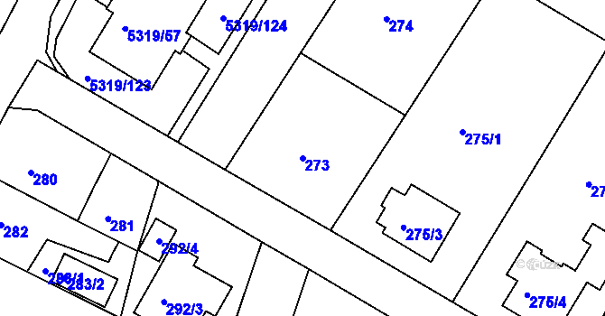 Parcela st. 273 v KÚ Frýdek, Katastrální mapa