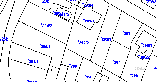 Parcela st. 292/2 v KÚ Frýdek, Katastrální mapa