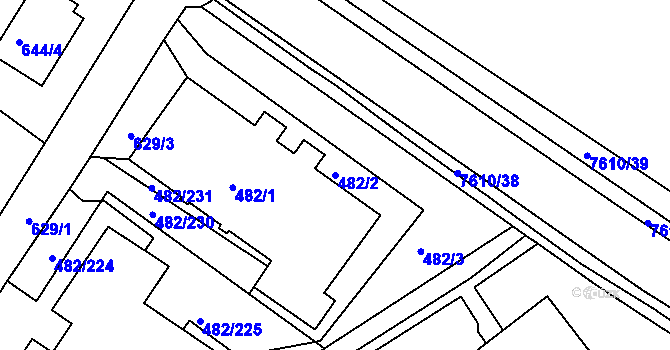 Parcela st. 482/2 v KÚ Frýdek, Katastrální mapa