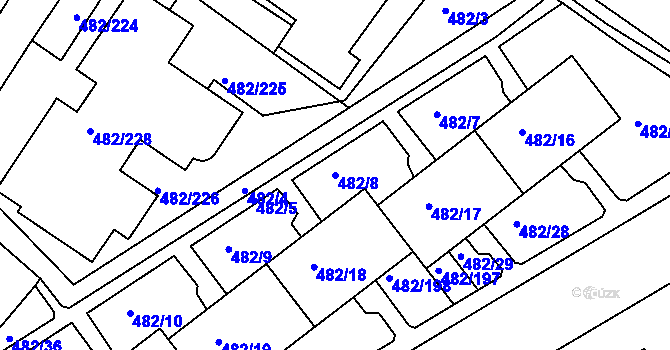 Parcela st. 482/8 v KÚ Frýdek, Katastrální mapa