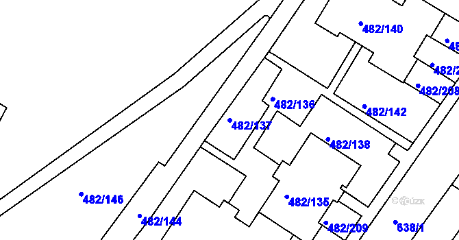 Parcela st. 482/137 v KÚ Frýdek, Katastrální mapa
