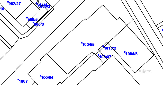 Parcela st. 1004/5 v KÚ Frýdek, Katastrální mapa
