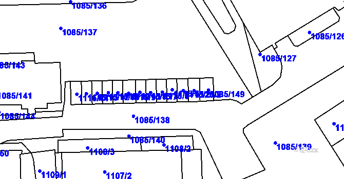 Parcela st. 1115/5 v KÚ Frýdek, Katastrální mapa