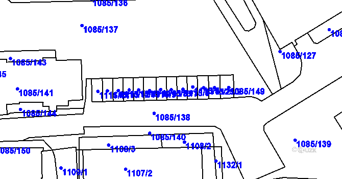 Parcela st. 1115/7 v KÚ Frýdek, Katastrální mapa