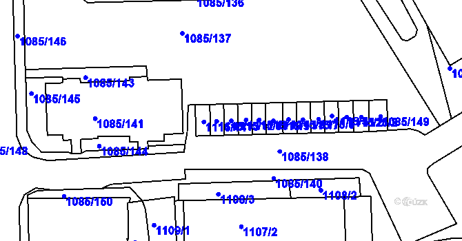 Parcela st. 1115/12 v KÚ Frýdek, Katastrální mapa