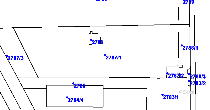 Parcela st. 2787/1 v KÚ Frýdek, Katastrální mapa