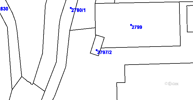 Parcela st. 2797/2 v KÚ Frýdek, Katastrální mapa