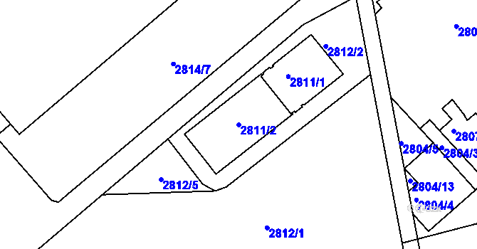 Parcela st. 2811/2 v KÚ Frýdek, Katastrální mapa