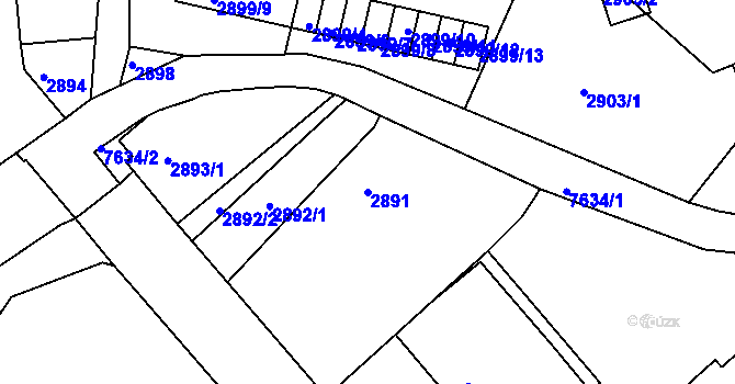Parcela st. 2891 v KÚ Frýdek, Katastrální mapa