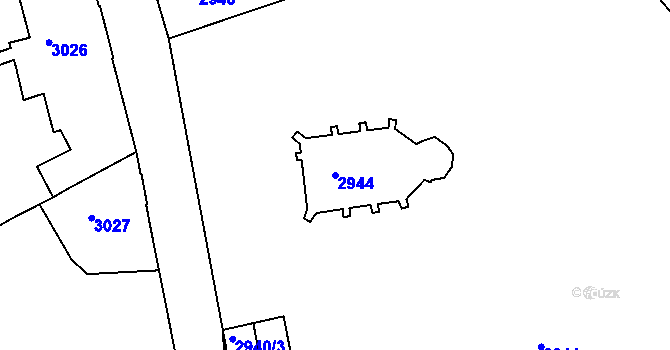 Parcela st. 2944 v KÚ Frýdek, Katastrální mapa