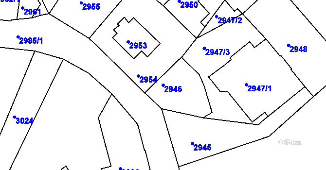 Parcela st. 2946 v KÚ Frýdek, Katastrální mapa