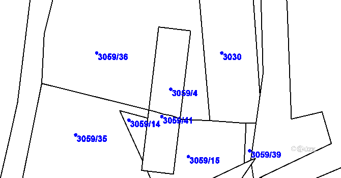 Parcela st. 3059/4 v KÚ Frýdek, Katastrální mapa