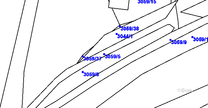 Parcela st. 3059/5 v KÚ Frýdek, Katastrální mapa