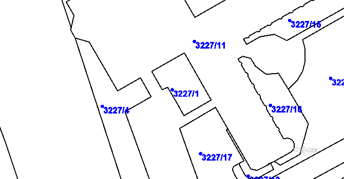 Parcela st. 3227/1 v KÚ Frýdek, Katastrální mapa