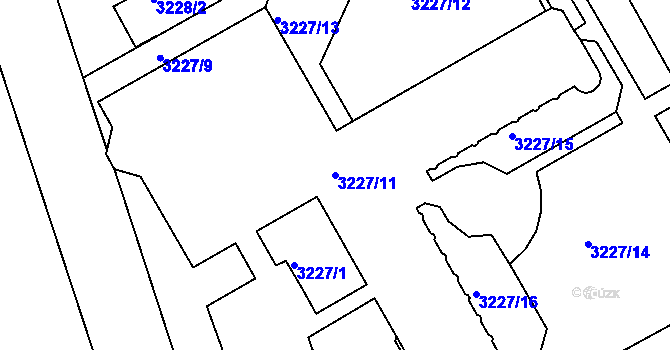 Parcela st. 3227/11 v KÚ Frýdek, Katastrální mapa